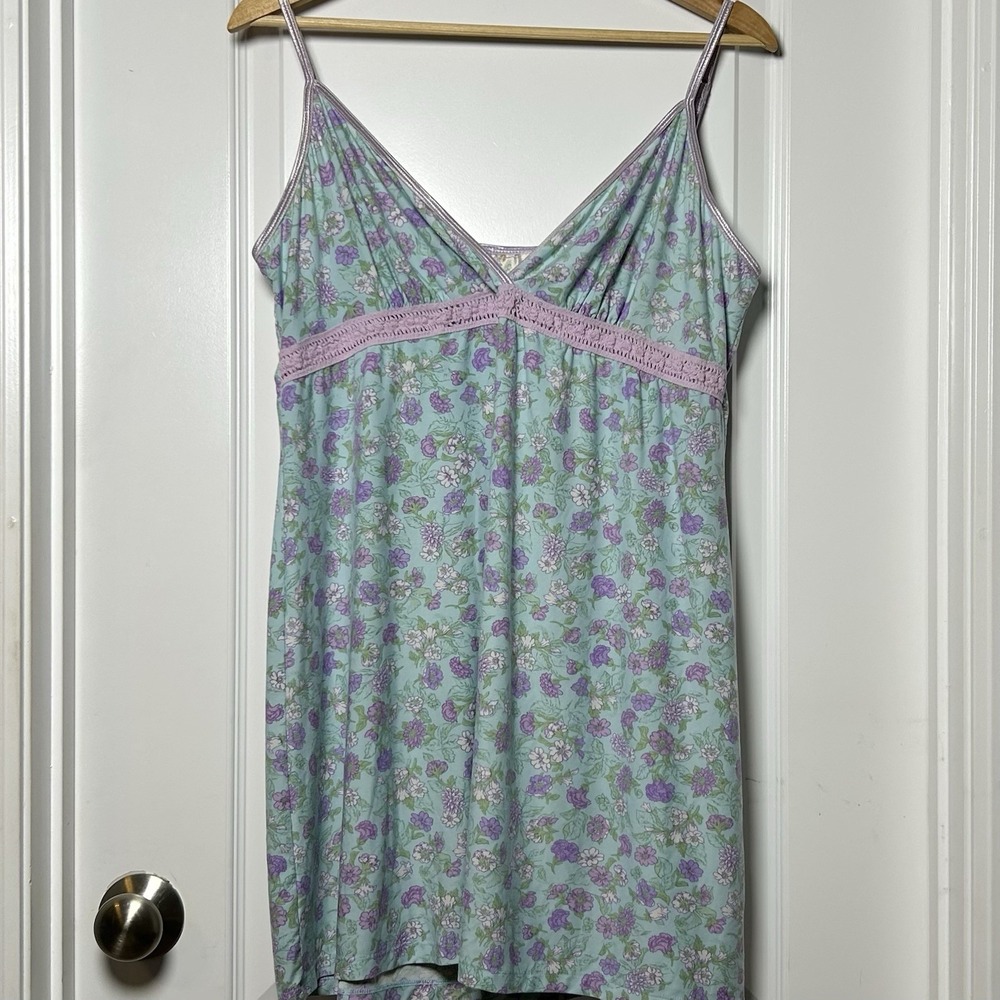 Expressions California Dynasty Vintage Ditsy Floral Coquette Slip Mini Nap Dress